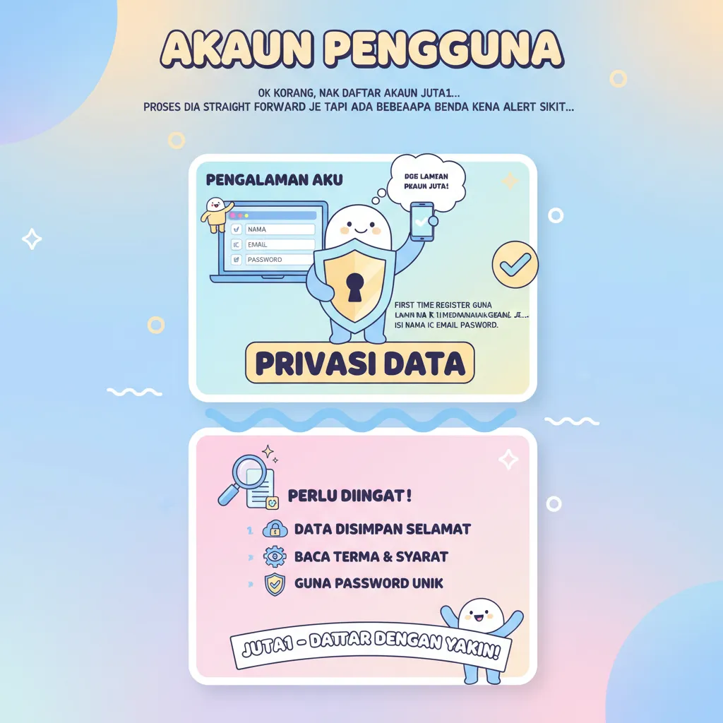 Panduan Pendaftaran Akaun Juta1 & Privasi Data